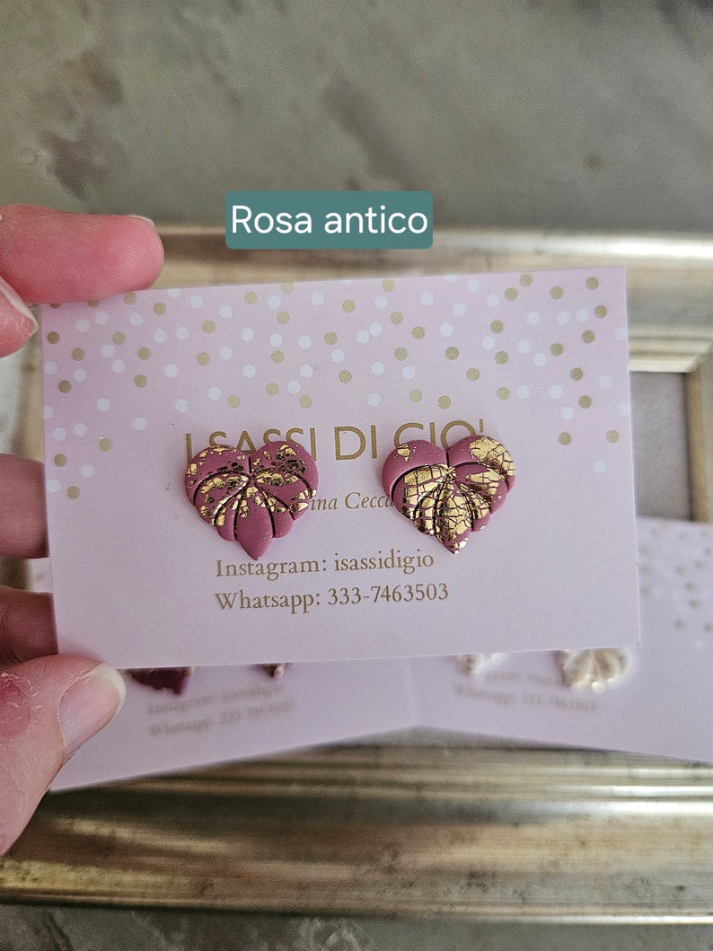 Orecchini Foglioline Rosa Antico