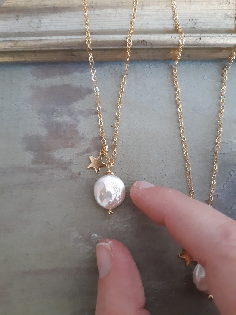 Collana con Perla di Fiume e stellina immagine 5