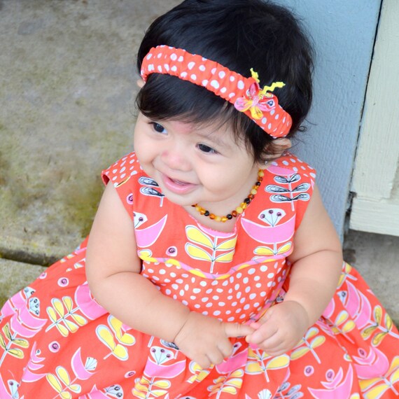 Tiptoe Through The Tulips Organic Cotton Baby Girl S Dress Etsy