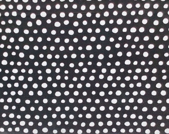 Monaluna Free Range Polka Dot Black Organic Cotton Fabric