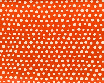 Monaluna Free Range Polka Dot Red Organic Cotton Fabric