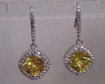 Citrine Yellow Crystal Drop Earrings - Meghan Markle Inspired
