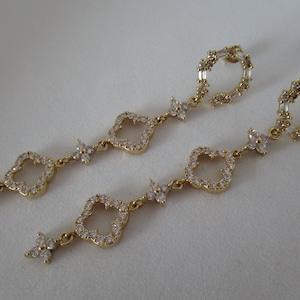 Meghan Markle Duchess of Sussex Inspired Long Drop Crystal Embellished Party Earrings