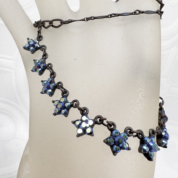 Cute Little Black Tone Metal Rhinestone AB Stars … - image 3