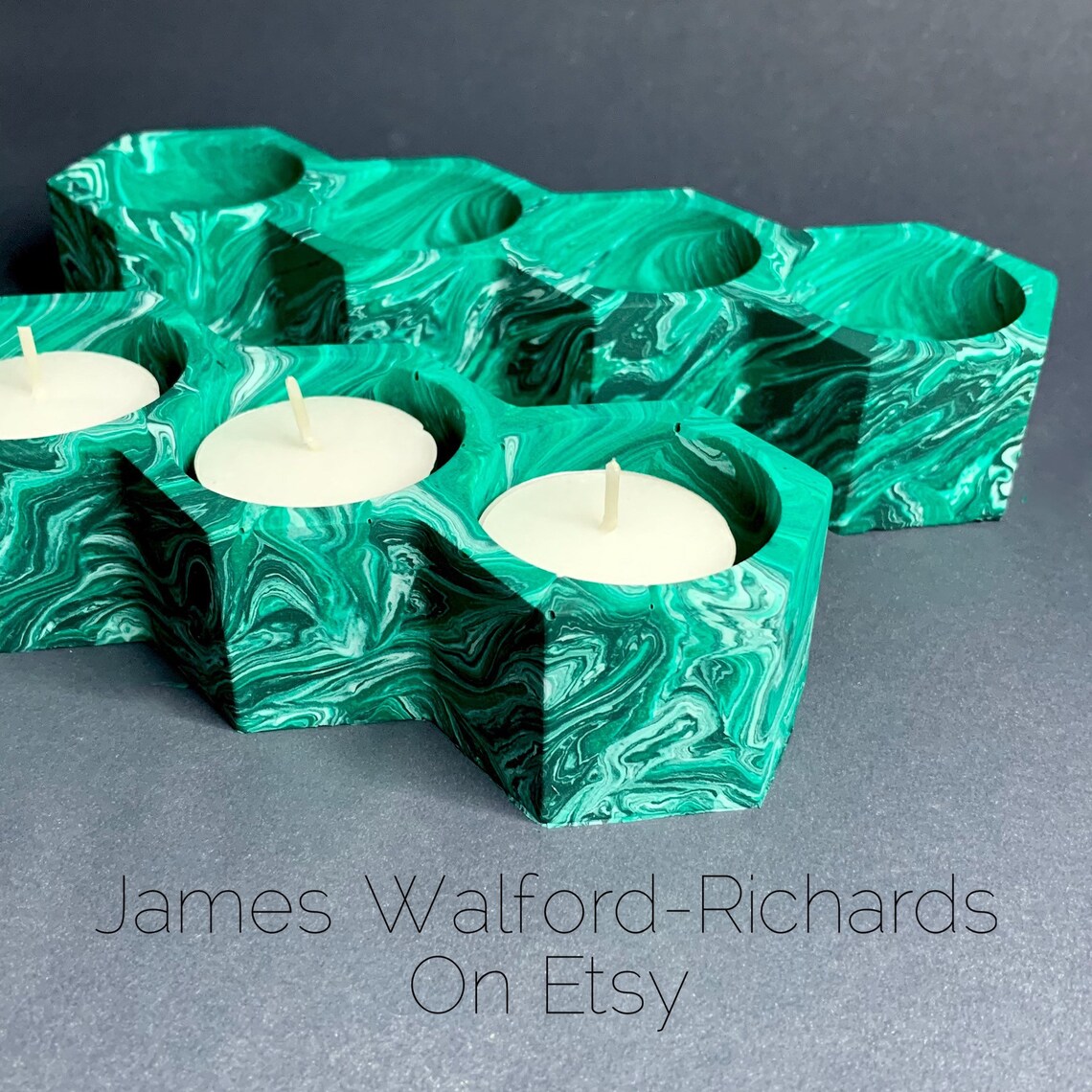 Handcrafted Eco friendly Jesmonite tea light candle holder in Etsy
