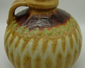 Chinesische 35cm Porzellan Vase Kürbisvase handbemalt Blumendekor RK014
