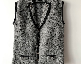 Vintage handgebreide mens warm vest Loden Tiroolse Oostenrijkse Beierse Vest Folk Nationale Klederdracht Geluid van muziek Oktoberfest Grootte Groot Vest