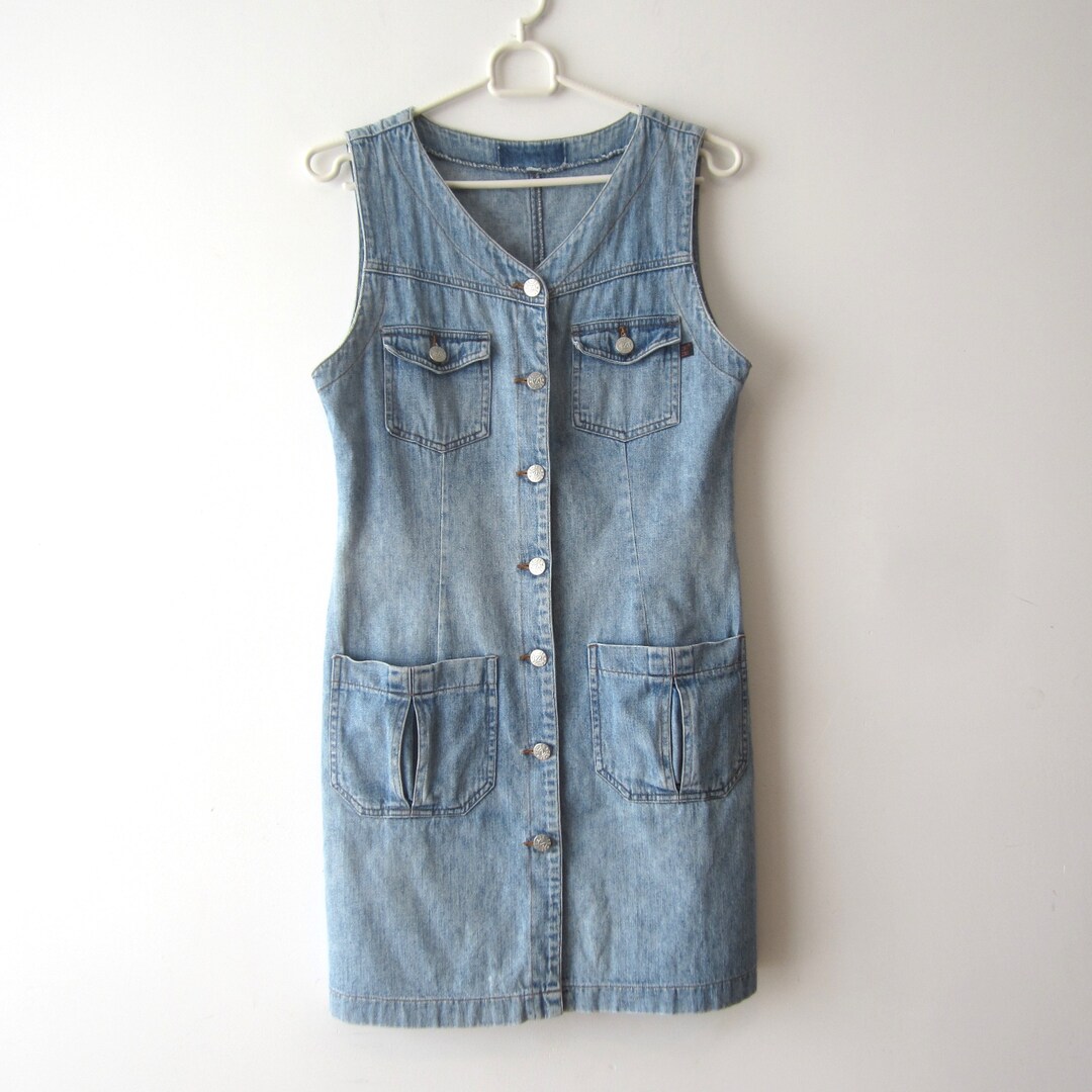 Vintage Wash Button-Down Denim Dress main image 1