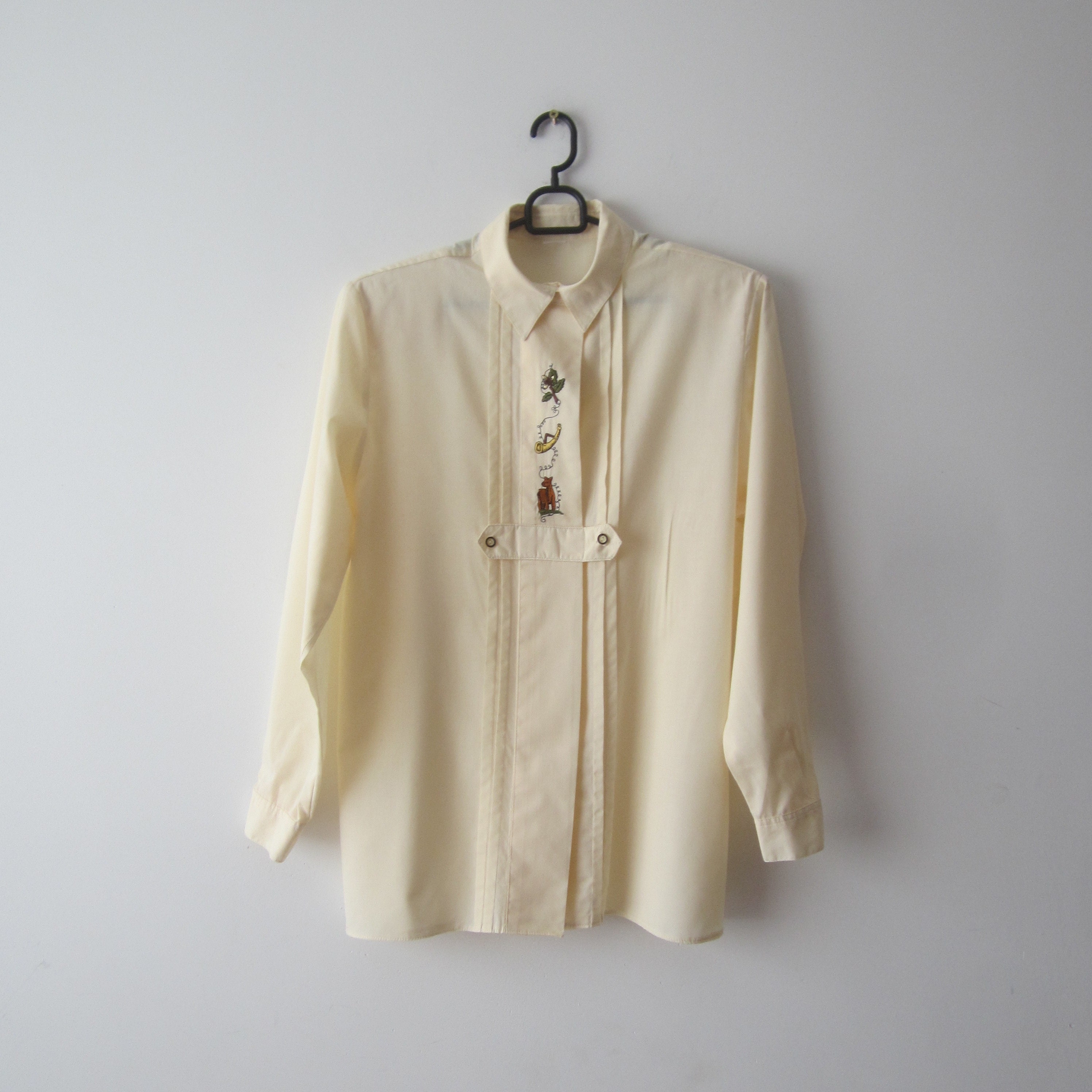 Vintage Dirndl Blouse Long Sleeve 