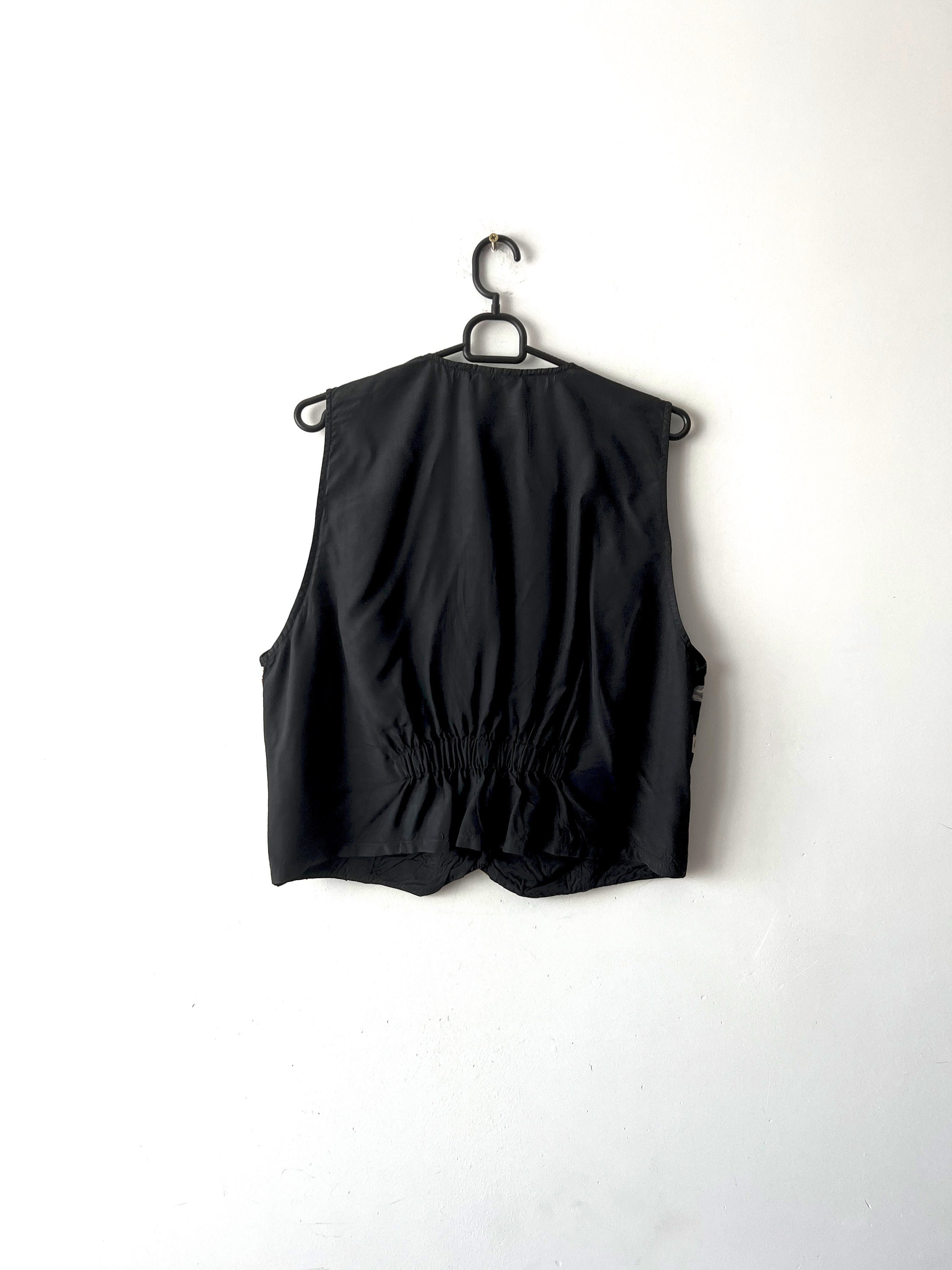 Women Vintage Summer Solid Thin Button Vest