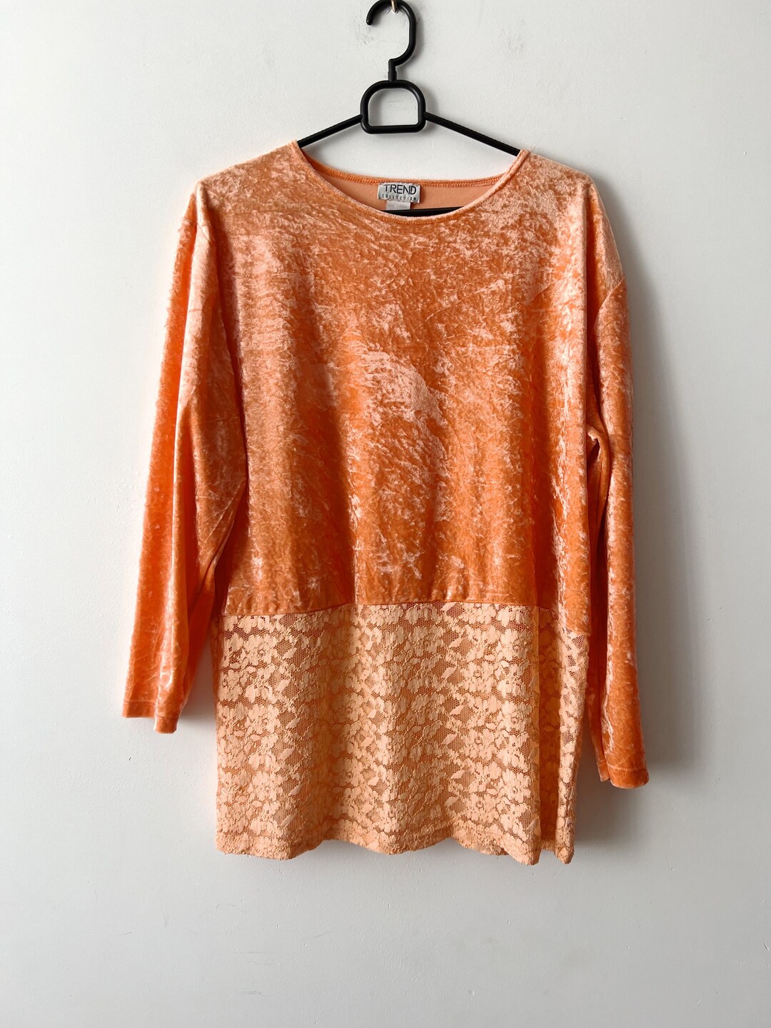 Velvet Twist-Front Long Sleeve Blouse