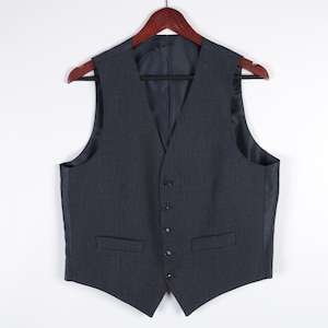 Vintage donkergrijs herenvest formeel getailleerd vest Edwardiaanse Victoriaanse Renaissance Steampunk barok middelgrote tot grote maat bruidegomvest