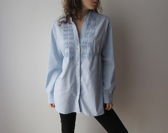 Camisa de cuadros para mujer botón de manga larga blusa larga grande a tamaño extra grande a cuadros azul camisa blanca blusa de maternidad
