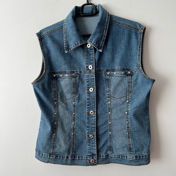 Denim Vest Women Etsy
