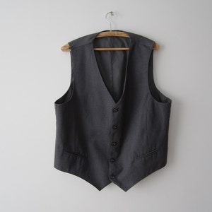 Vintage Extra Large Gentlemen&#39;s Classic Vest Grey Mens Vest Formal Fitted Waistcoat Steampunk Gentlemen&#39;s Edwardian Victorian Waistcoat