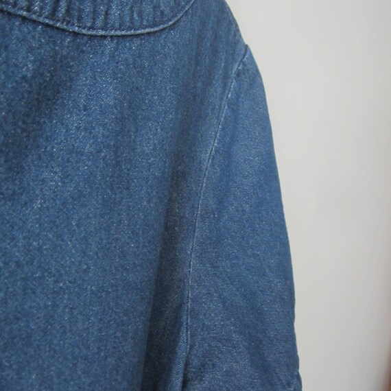 Vintage 90s Denim Shirt Dress Denim Button Up Den… - image 4