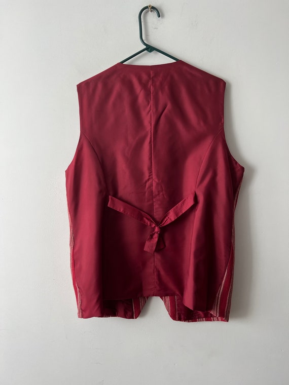 Vintage 90s summer vest Red striped vest Hippie F… - image 7