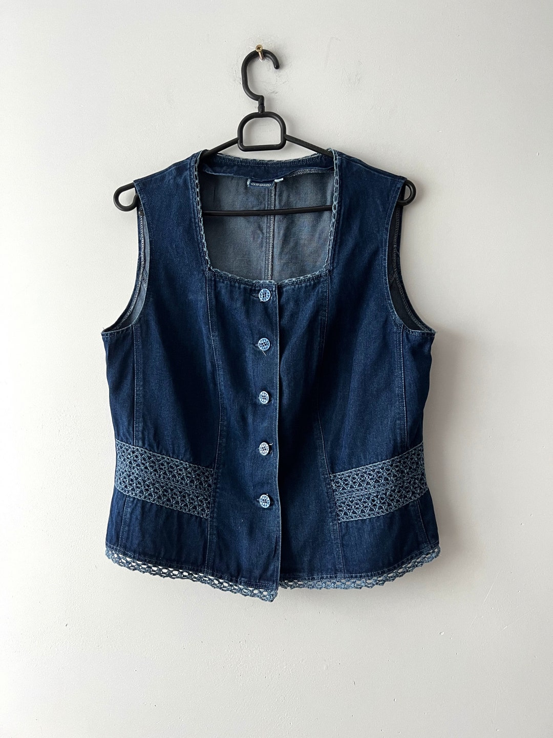 Stonewashed 90s jeans vest
 for women main image 0