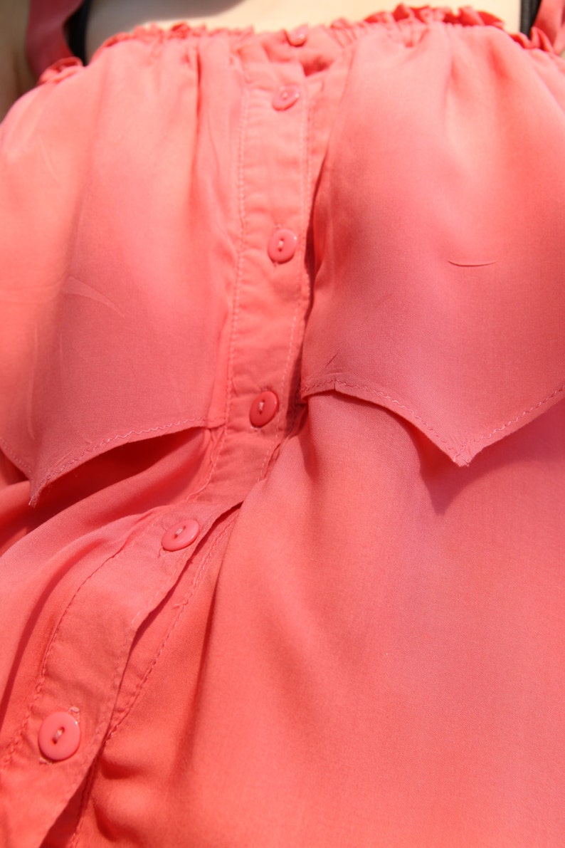 PINK MEMORIES Brown Lace Spaghetti Strap Plunging Top Blouse