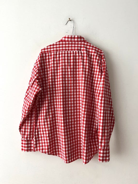 Vintage Austrian Shirt Men Cotton Dirndl Shirt Lo… - image 5