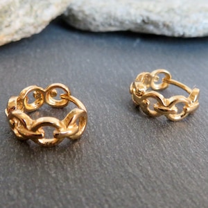 VERGULD oorbellen met ronde schakeldecoratie Vintage Spirit Creolen Vergulde sieraden