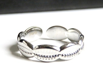 Fine ring ring small CAURIS shells Stainless steel SILVER lucky Silver jewelry Adjustable ring S1