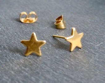 STAR stud earrings Stainless steel GOLD Golden jewel S2