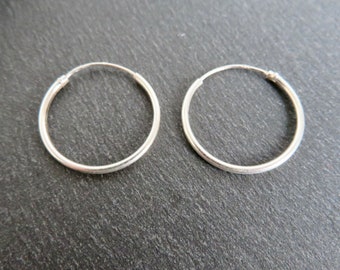 925 Sterling silver MEDIUM RINGS earrings 20 millimeters 0.78 inch 925 sterling Silver jewel Hoops