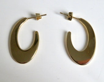 OVAL CREOLES earrings GOLDEN stainless steel Golden jewel Creoles S2