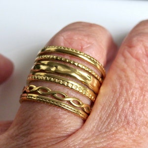 Multiple row ring ring GOLDEN stainless steel Large adjustable ring Golden jewel S1 image 8