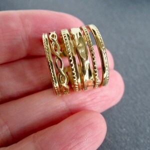 Multiple row ring ring GOLDEN stainless steel Large adjustable ring Golden jewel S1 image 9