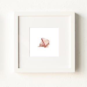 PB&J Miniature Watercolor Painting Tiny Food Print - Mini Art Print - Small Minimal Kitchen Wall Art - Food Art - Peanut Butter and Jelly