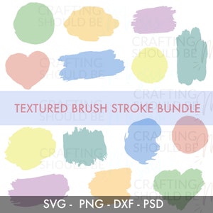 Pincel Trazo de textura SVG Bundle, trazo de pincel dibujado a mano, llavero svg, salpicado svg, pincel svg png, clipart de muestra de fondo