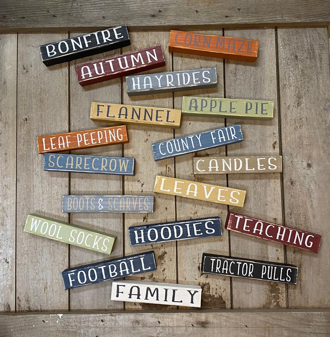 Fall Wood Signs - Block Signs - Farmhouse Fall - Mini Fall Signs ...