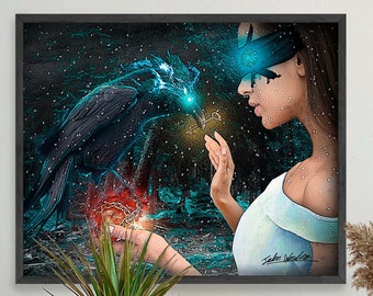 Raven Heart - Printed Poster (10x8 inches or 20x16 inches) Custom Wall Art