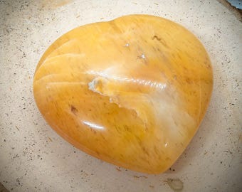 Yellow Moonstone Carved Heart Stone