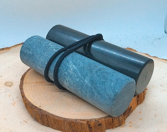 Two Shungite Balancer Grounding Stones (One Polished One Unpolished)