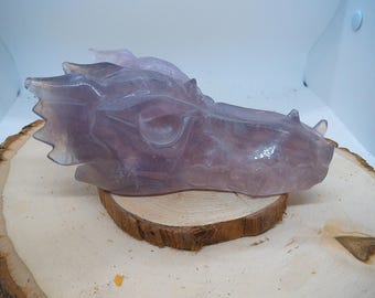 Fluorite Dragon Skull Carved Crystal Statue