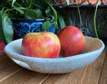 Handled Bowl Serving Dish Fruit Pasta Bowl Hand Thrown Stoneware Bowl