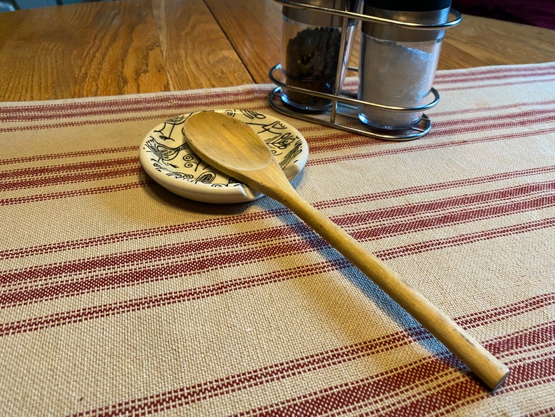 Bird Spoon Rests Hand Thrown In White Stoneware with Glaze Patterns image 2