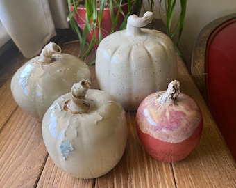 Fall Pumpkins Stoneware Hand Thrown