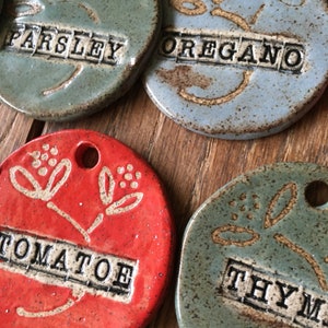 Herb-Garden Tags Markers Stoneware Plant Labels 3 Minimum image 4