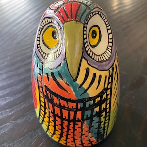 Owl Art Sculpture Figurine in Stoneware