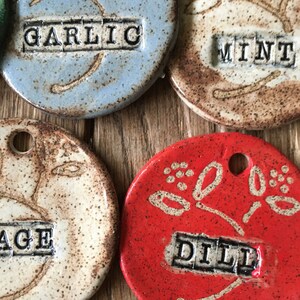 Herb-Garden Tags Markers Stoneware Plant Labels 3 Minimum image 2