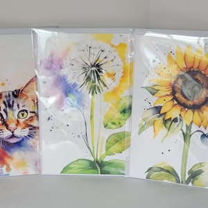 Aquarela Cartão único 5 x 7 com envelope