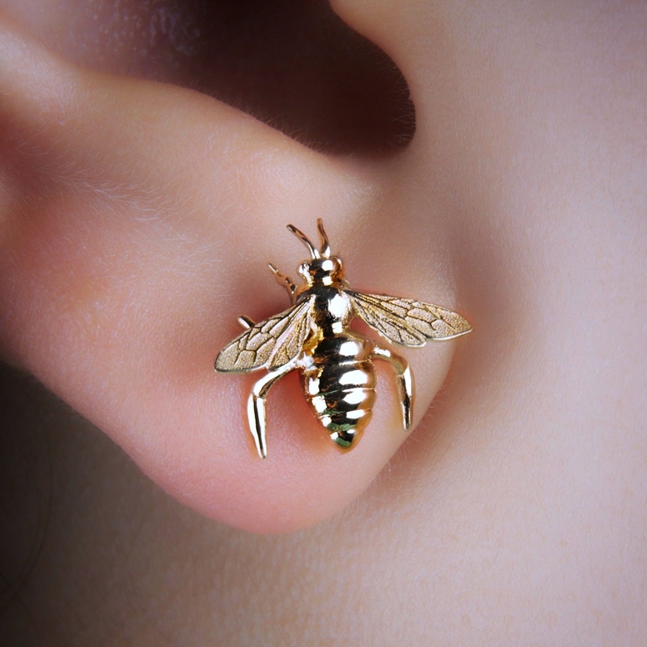 Goldbug Bee Stud Earrings