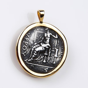 Griechischen Mythologie Anhänger Antike Mythologie Medaillon Charme Griechische Götter Schmuck Alte Münze Disc Halskette Einzigartiges Geschenk für ihn Geschenk für sie