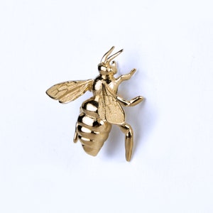Solid Gold Bee Stud Earring Insect Bug Post Nature Jewelry Realistic Bee Unique Gift For Her Gift For Him Gold Birthday Gift
