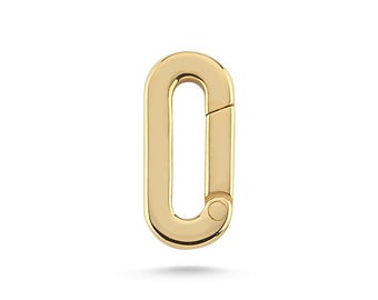 Porta dijes ovalado de oro macizo de 10 quilates/14 quilates, conector de collar con cierre de clic, potenciador de oro auténtico, eslabón de cadena de joyería, cierre de anillo seguro para colgante