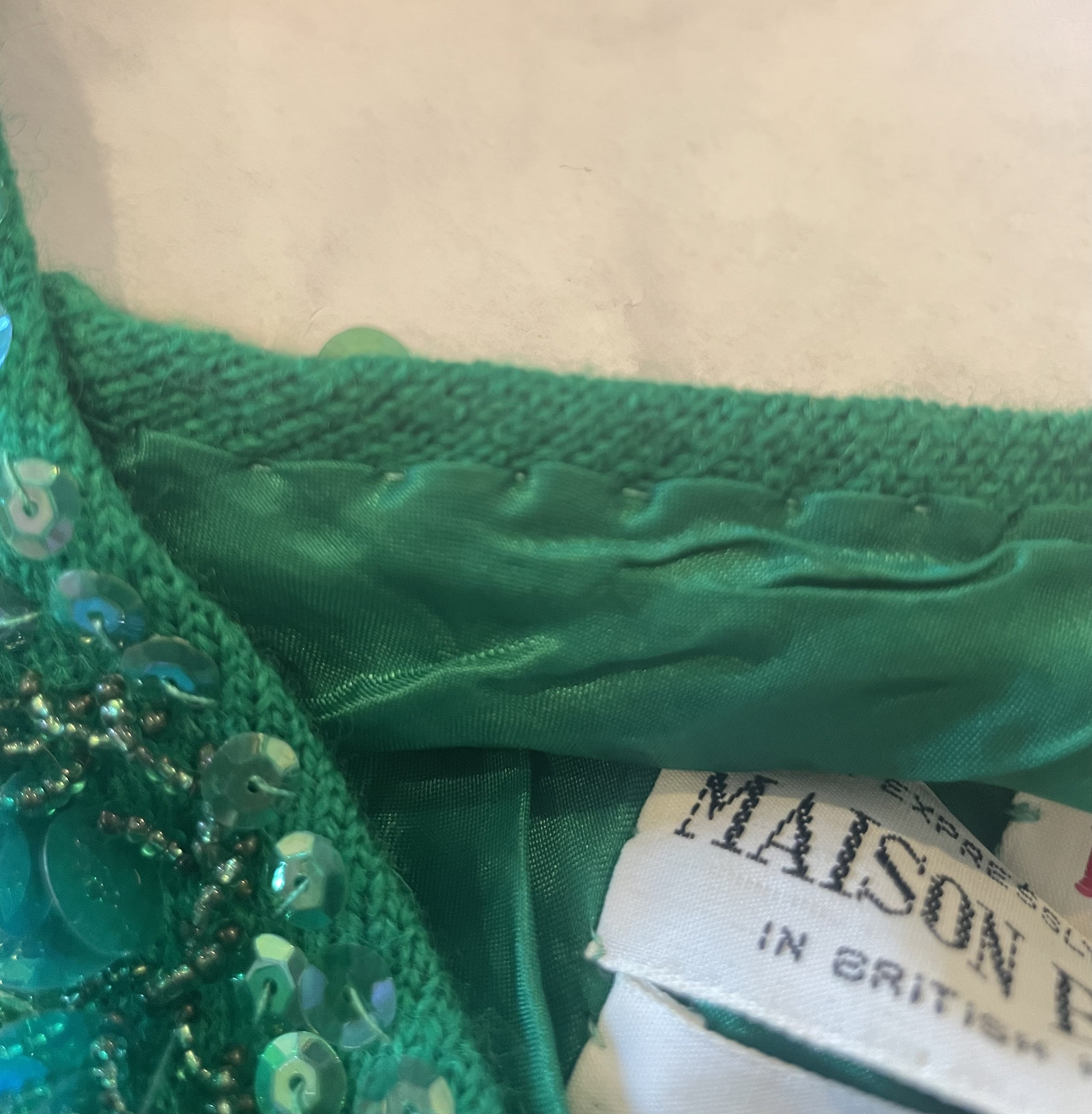 Vintage Green Sequin Top Handmade in British Hong Kong Size M Etsy